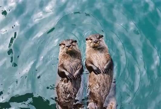 Calm, organic movement video prompt of otters — cover