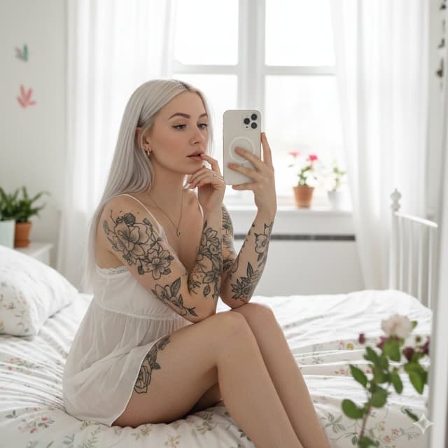 Intimate Mirror Selfie in Bedroom — output