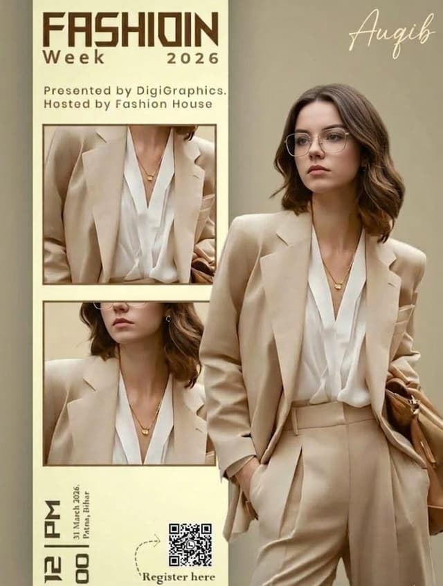 Editorial Fashion Ad Poster Prompt with Face Replacement — output