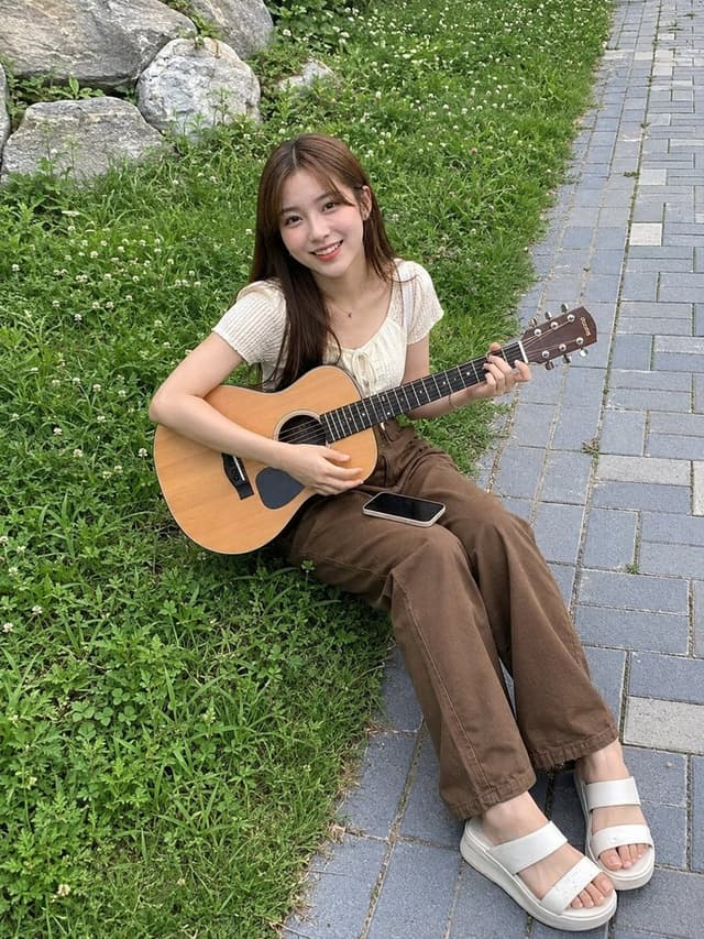 Profile / Avatar - Outdoor Park Guitar Portrait — output