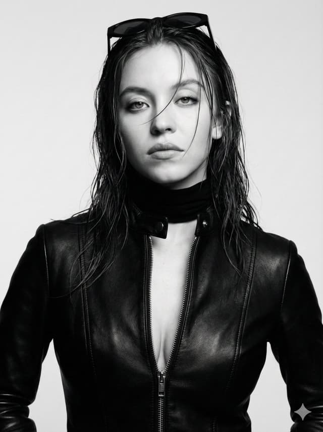 Monochrome Cinematic Fashion Portrait (Billie Eilish Likeness) — output