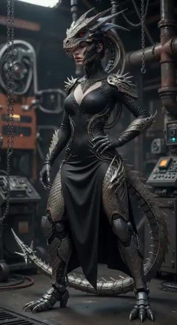 Cyber Dragon Female Warrior Video — cover