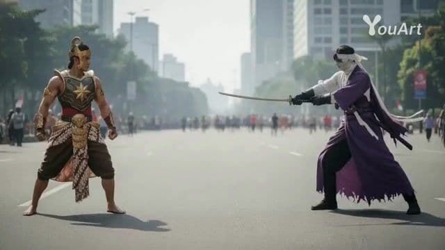 Cinematic Duel with Dynamic Camera Movement — cover
