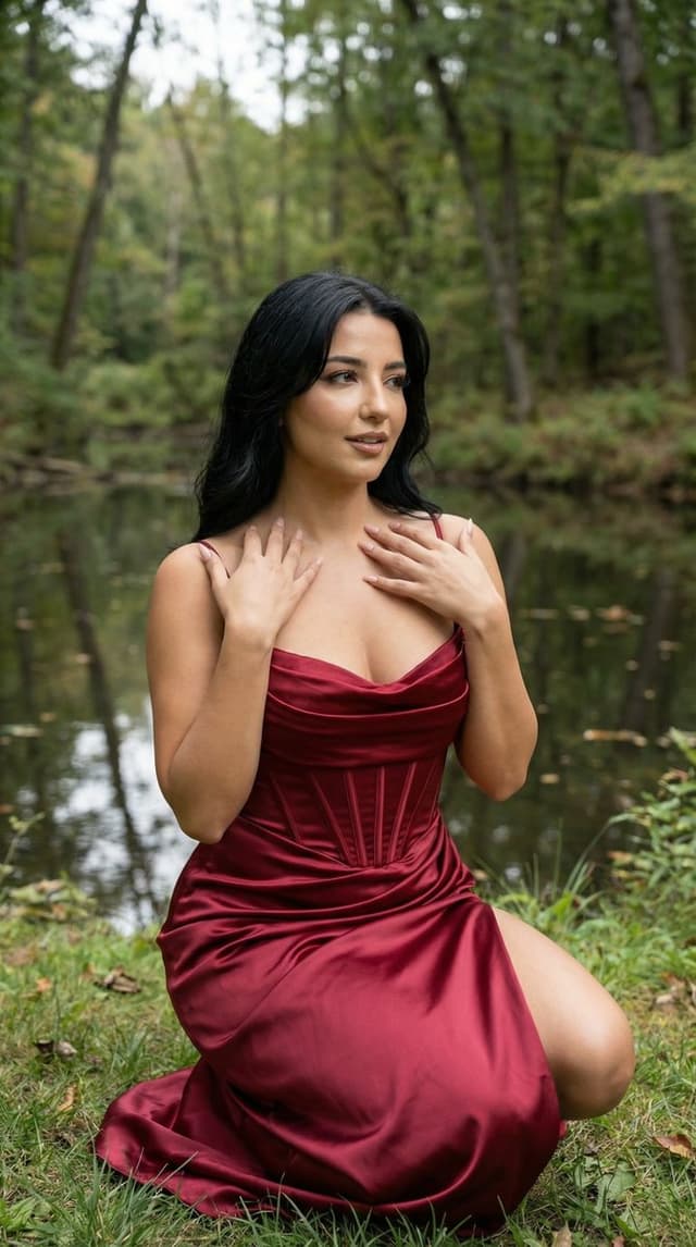 Social Media Post - Cinematic Forest Lakeside Fashion Portrait — output