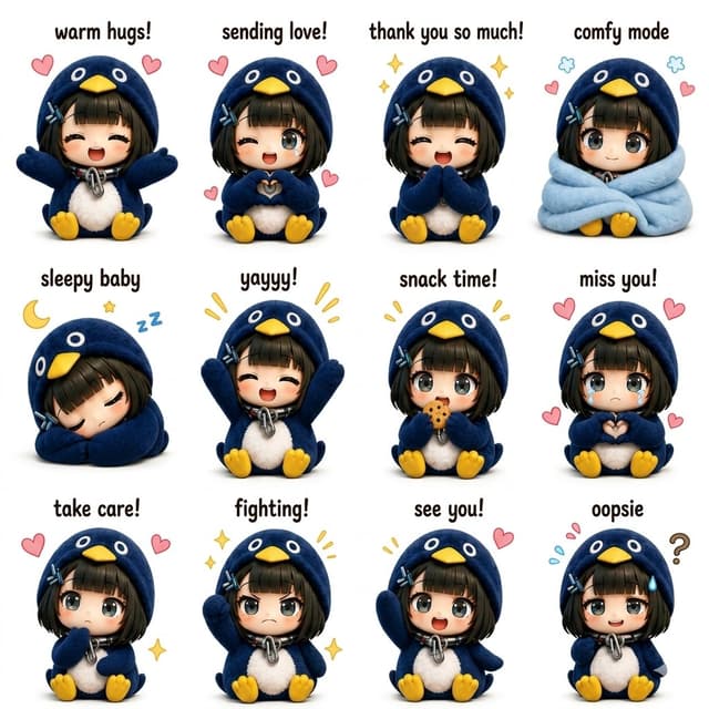 Game Asset - Kawaii Chibi Sticker Sheet — output