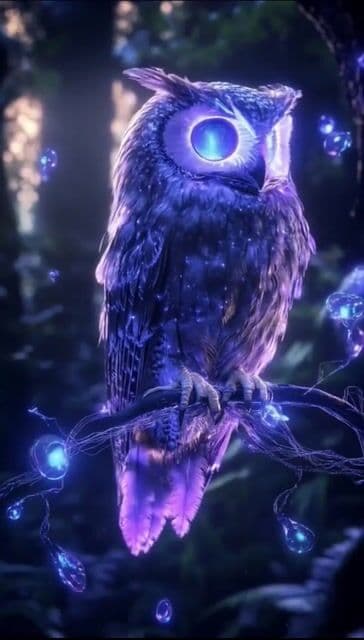 Mystical Bioluminescent Owl Animation — cover