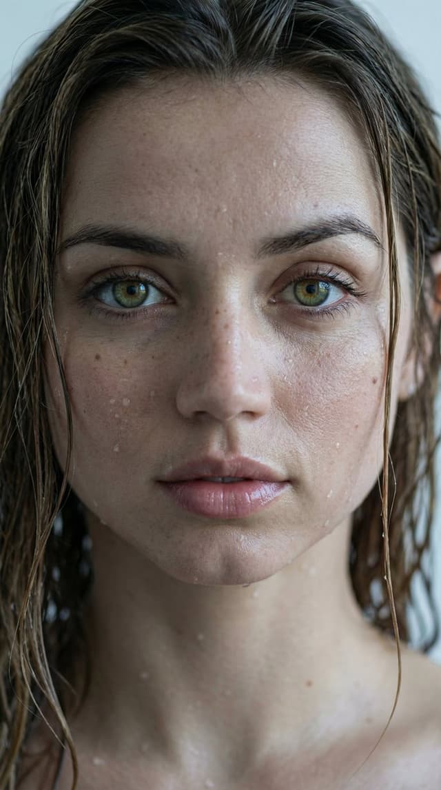 Hyper-Realistic Wet Look Close-Up Portrait — output