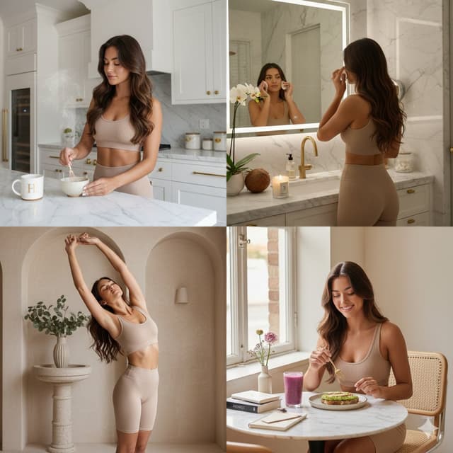 Four-Scene Luxury Wellness Lifestyle Vignettes — output