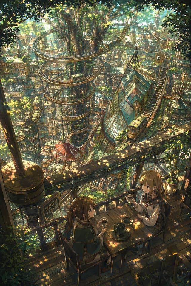 Comic / Storyboard - Fantasy Treetop Tram City Café — output