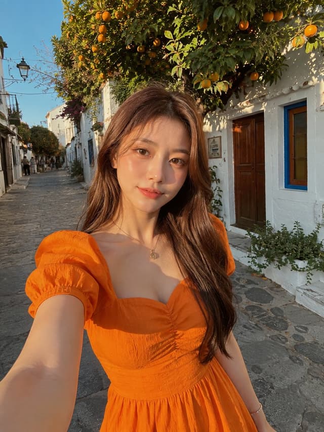 Profile / Avatar - Mediterranean Village Street Selfie — output