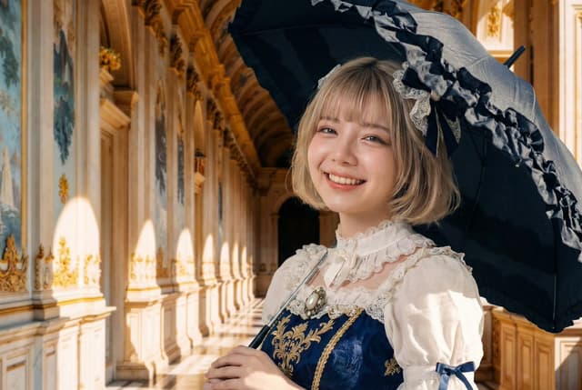Professional Portrait Photo Shoot with Props and Palace Background — output