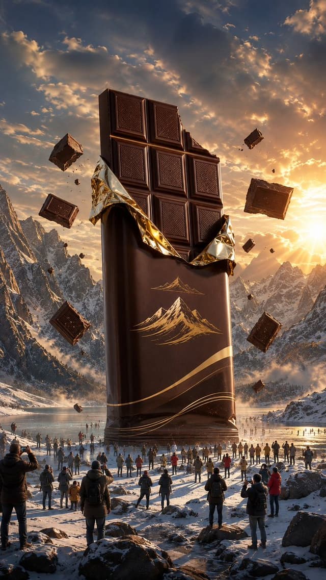 Product Marketing - Giant Chocolate Bar Surreal Advertisement — output