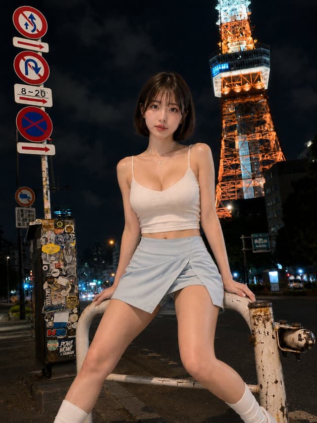 Social Media Post - Urban Night Portrait by Radio Tower — output
