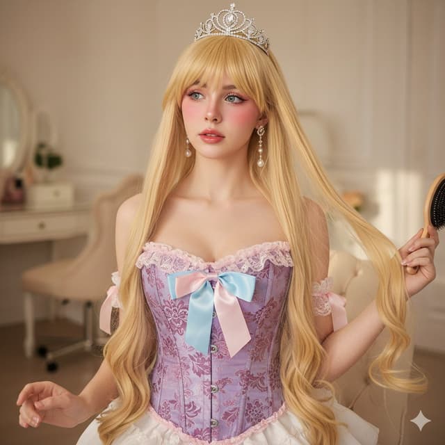 Photorealistic Princess-core Cosplay Portrait — output