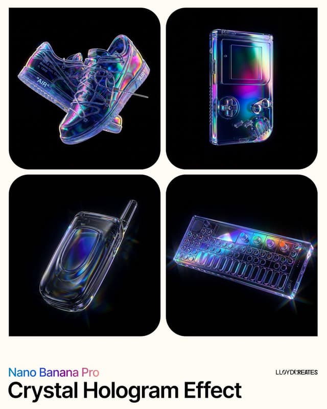 E-commerce Main Image - Crystal Hologram Product Photography Prompt — output