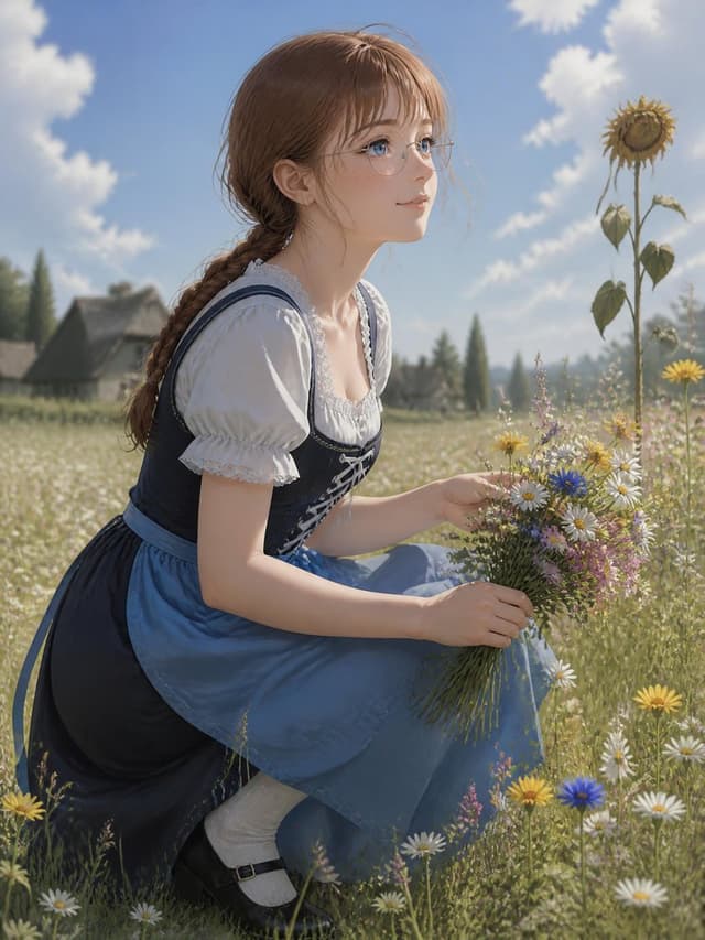 Profile / Avatar - Anime Girl in Wildflower Meadow — output