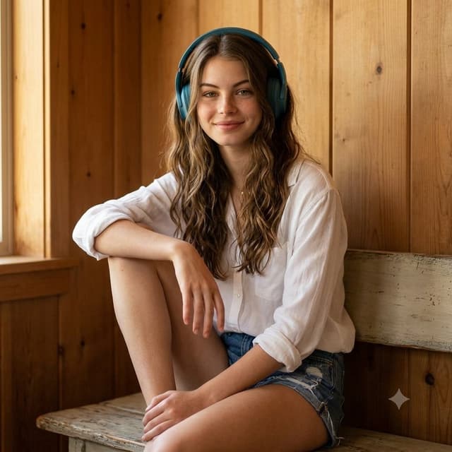 Profile / Avatar - Cozy Indoor Headphones Lifestyle Portrait — output