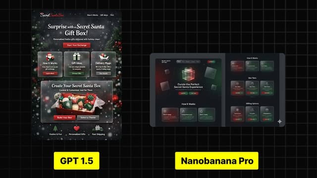 Dark-Mode Christmas Gifting Website UI Design — output