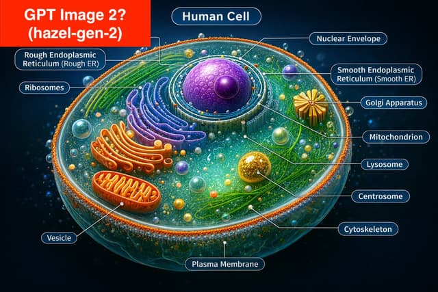 Labeled Diagram of a Human Cell (Comparison Prompt) — output