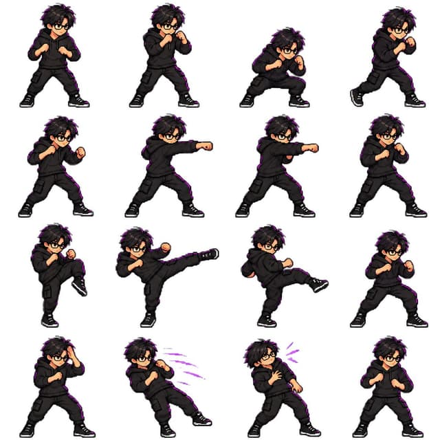 Game Asset - Pixel Art Combat Sprite Sheet — output