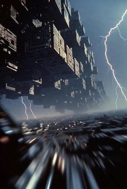 Cybernetic Megacity First Person Flight — cover