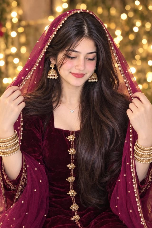 Profile / Avatar - South Asian Woman with Dupatta Portrait — output