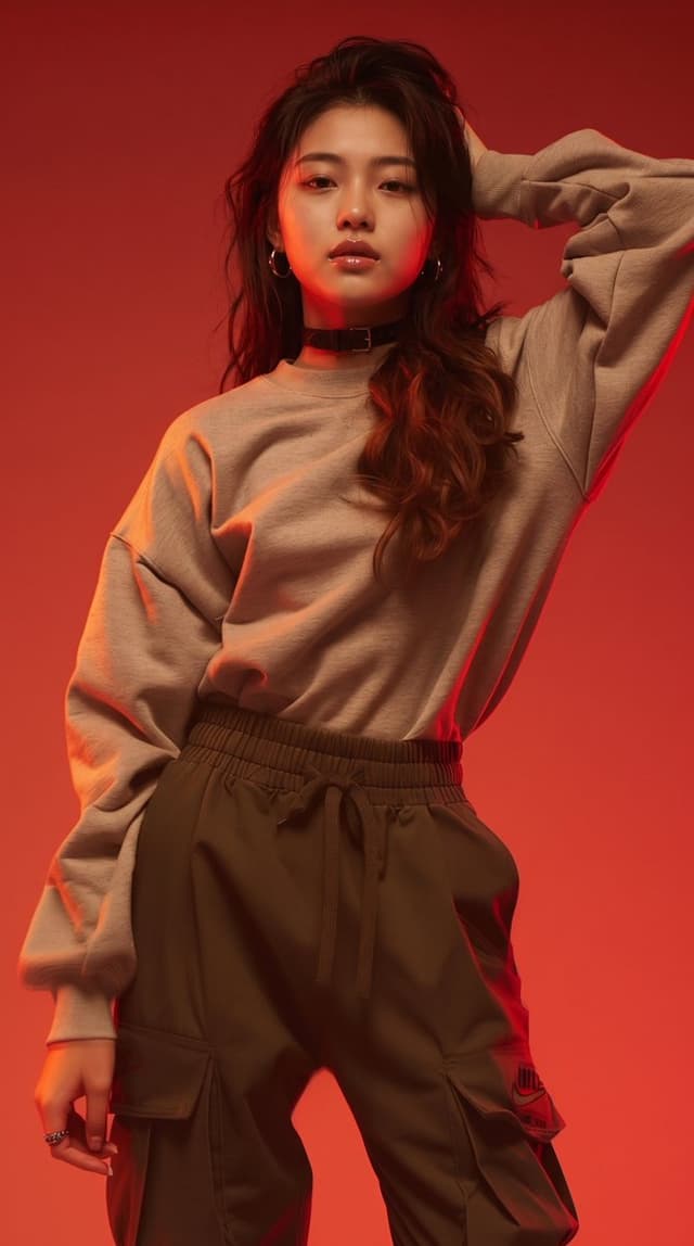 Product Marketing - Monochromatic Red Studio Portrait — output