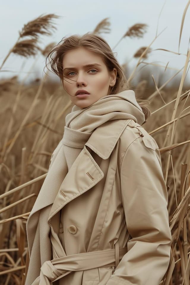 Cinematic Trench Coat Fashion Portrait Prompt — output