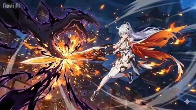 Anime Combat Scene: Knight vs. Shadow Monster — cover