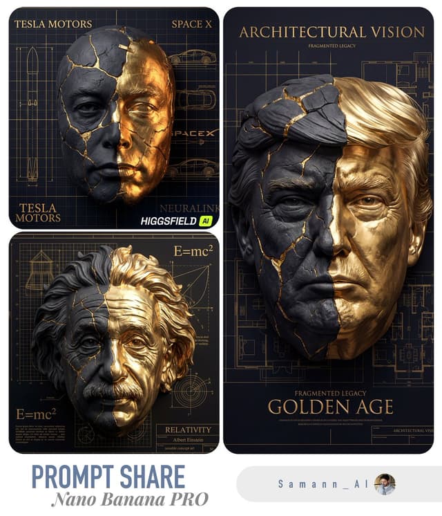 Profile / Avatar - Kintsugi-Inspired Architectural 3D Portrait — output