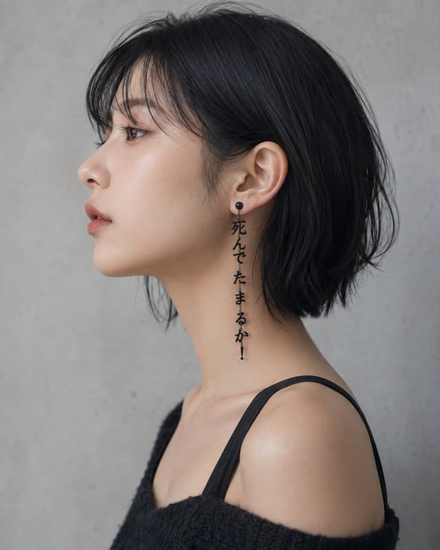 Profile / Avatar - Side Profile Japanese Woman with Earring — output