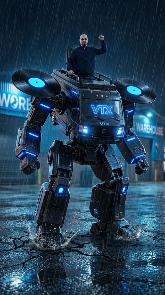 Game Asset - Humanoid Mecha Robot at Night — output