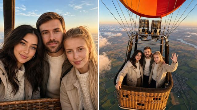 Social Media Post - Hot Air Balloon Journey Split Panel — output