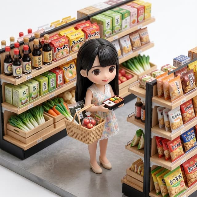 Game Asset - Isometric Miniature Figurine of a Character in a Japanese Flower Shop — output