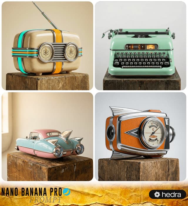 E-commerce Main Image - Retro-Futuristic Product Photography Prompt — output