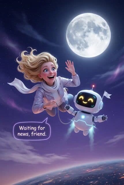 Woman and Robot in Space — cover