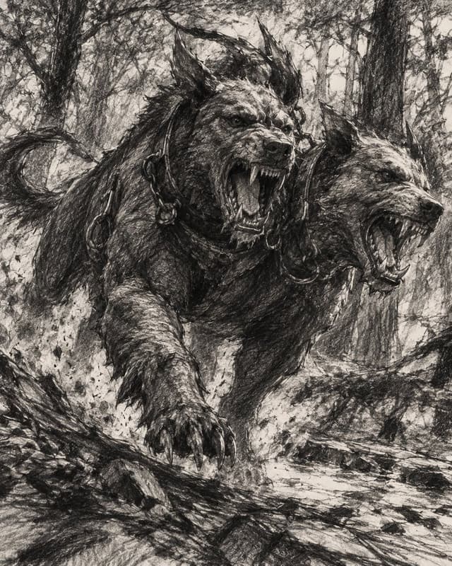 Comic / Storyboard - Charging Two-Headed Hellhound — output