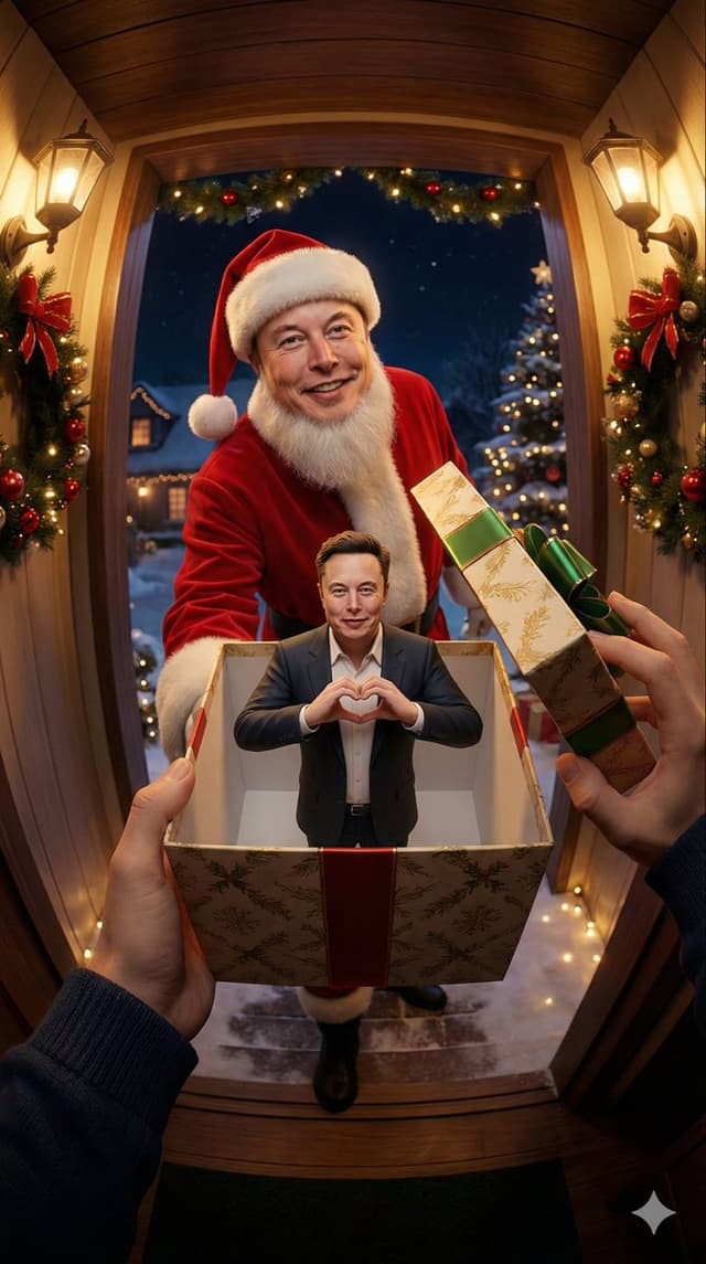 Product Marketing - Christmas Gift Delivery Scene with Personalized Character — output