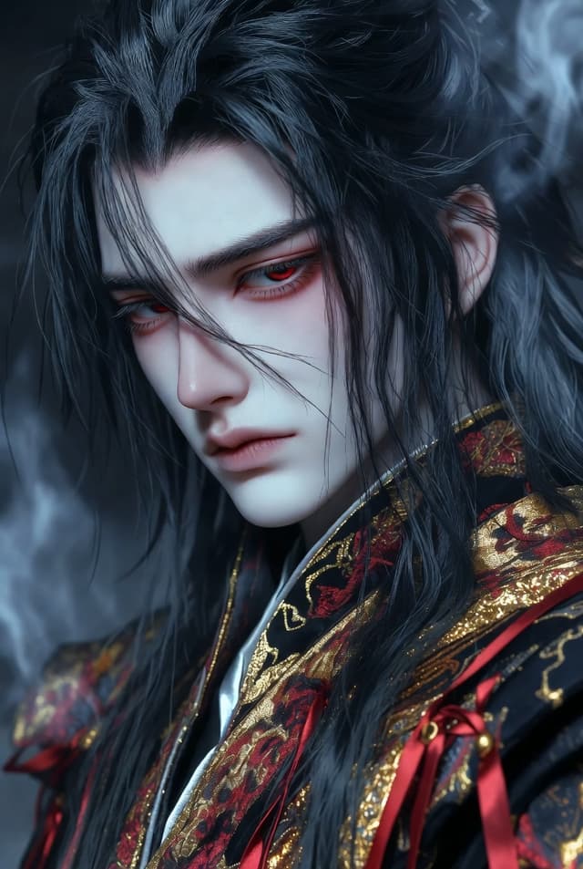 Comic / Storyboard - Detailed Cinematic Wuxia Scene Prompt: Dark Raven vs. Azure Frost — output