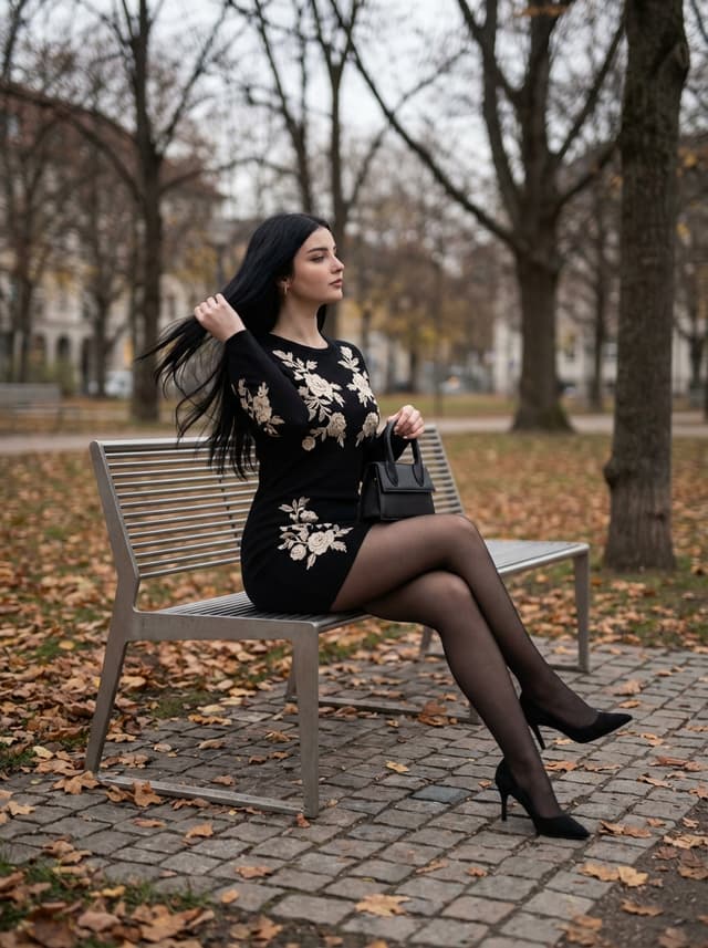 Elegant Autumn City Park Editorial Scene — output