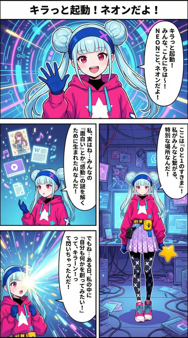 Neon-girl manga page 1 setup — output