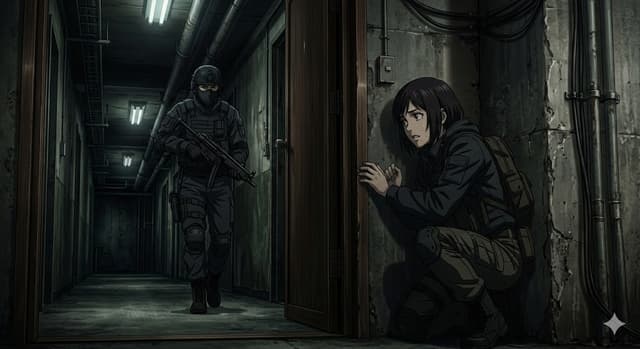 Comic / Storyboard - Anime Stealth Scene with Keystoning Angle — output