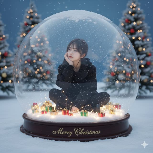 Snow Globe Christmas Scene Prompt — output