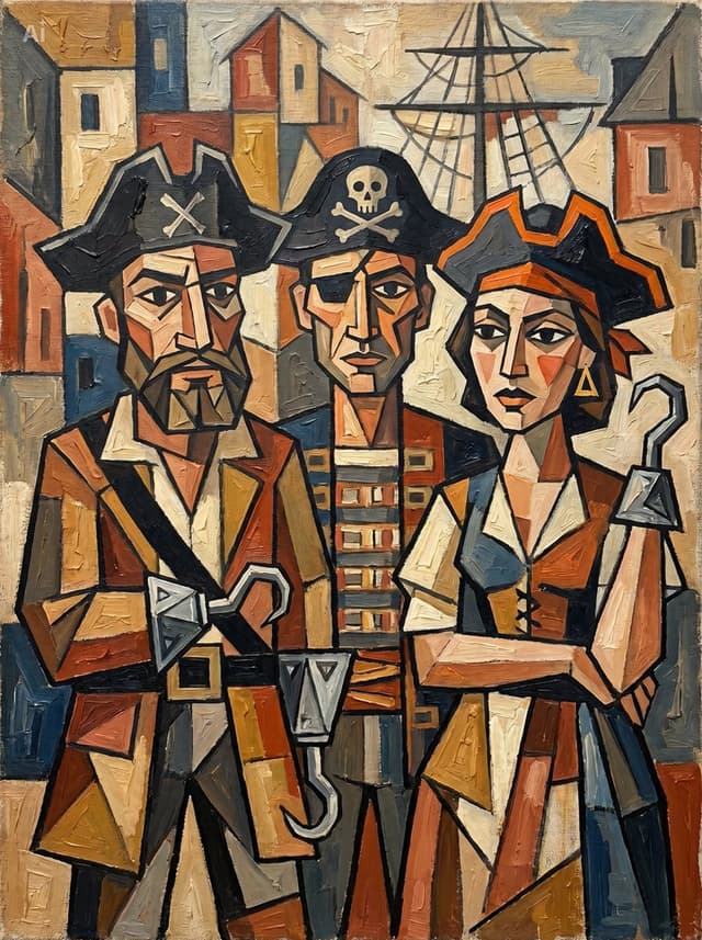 Cubist Pirate Oil Painting — output