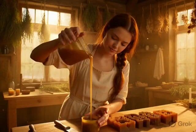 Photorealistic cinematic portrait of a gentle candle maker — cover