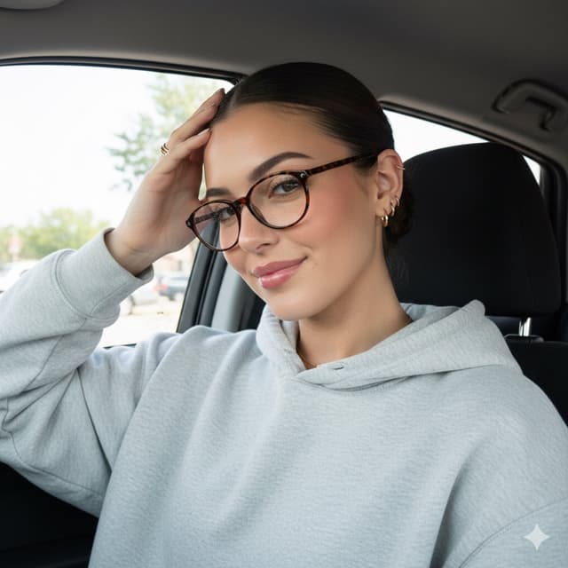 Detailed JSON Prompt for Car Selfie Portrait — output