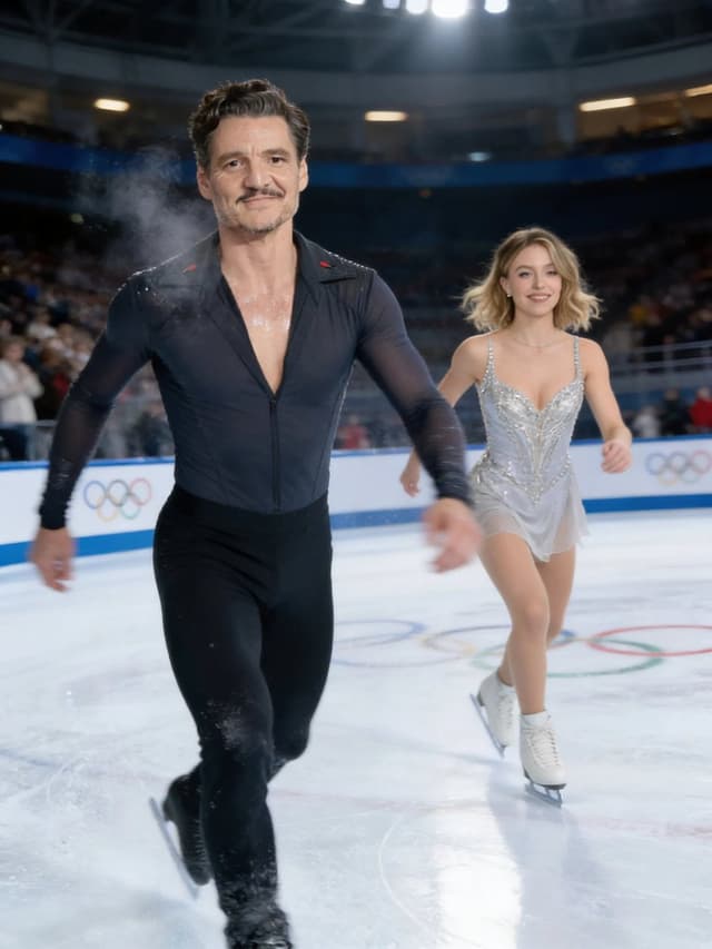 Social Media Post - Documentary-Style Figure Skating Photo of Celebrities — output