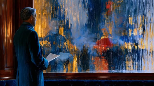 Social Media Post - Man Reading by Rainy Window — output