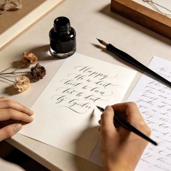 Overhead Calligraphy Crafting Shot — output