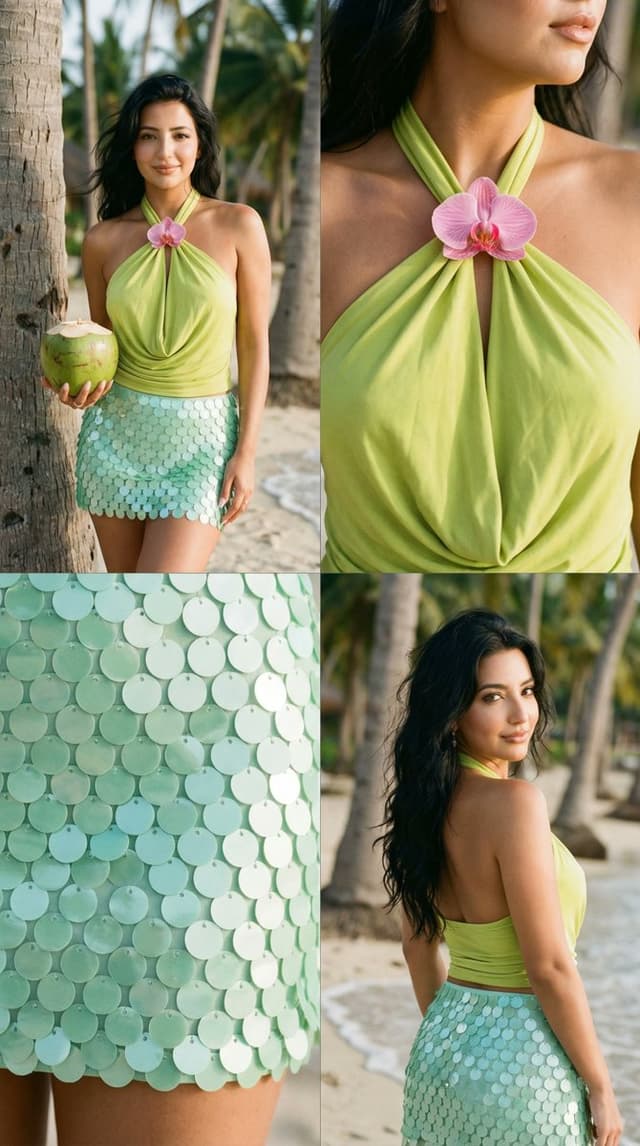 Social Media Post - Tropical Fashion Editorial Collage Prompt — output
